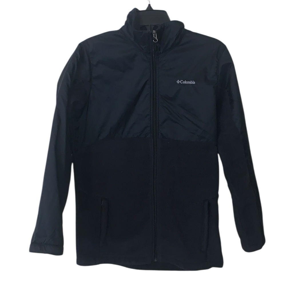 Columbia Unisex Kids Size XL Zip-Up Jacket Black Fleece & Nylon
